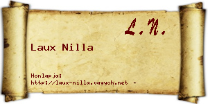 Laux Nilla névjegykártya